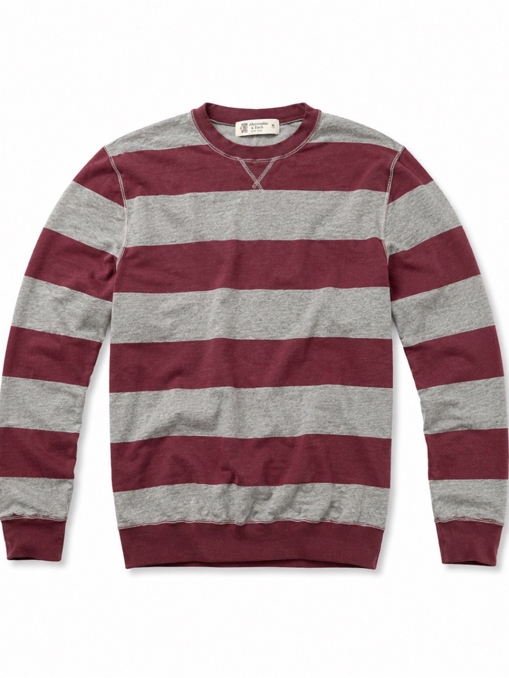 Brunello Cucinelli Grey Striped Crewneck Sweater Medium / Large